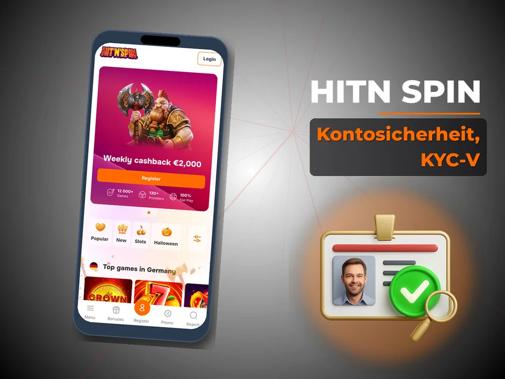Hitn Spin - Kontosicherheit, KYC-V